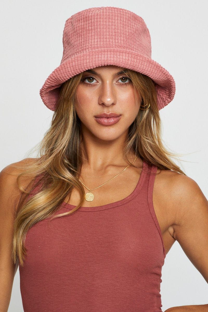 Pink Corduroy Bucket Hat sold by Ally Fashion