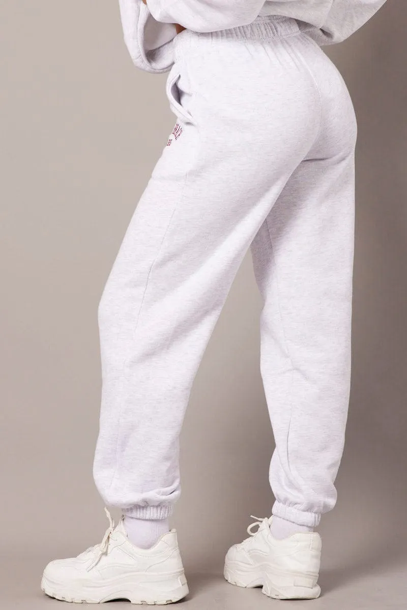 Grey Track Pants High Rise sold by Ally Fashion product image thumbnail 5