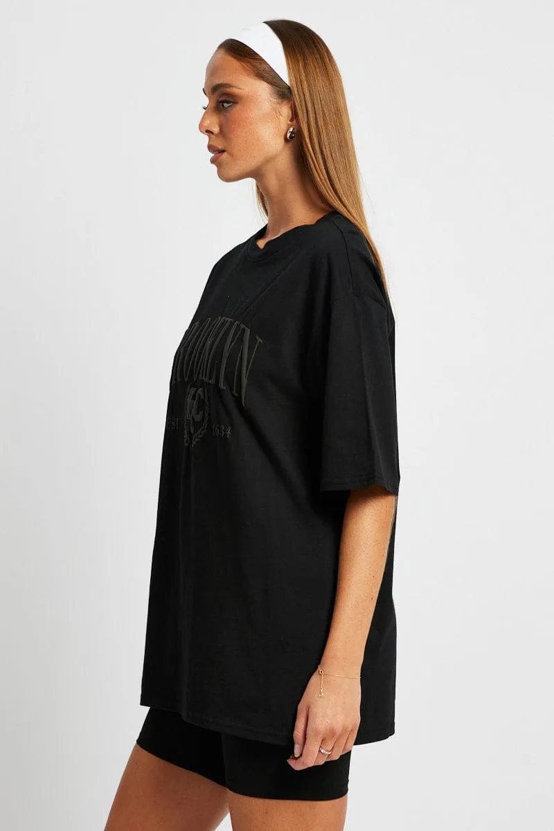 Black Graphic Tee Short Sleeve sold by Ally Fashion product image thumbnail 4