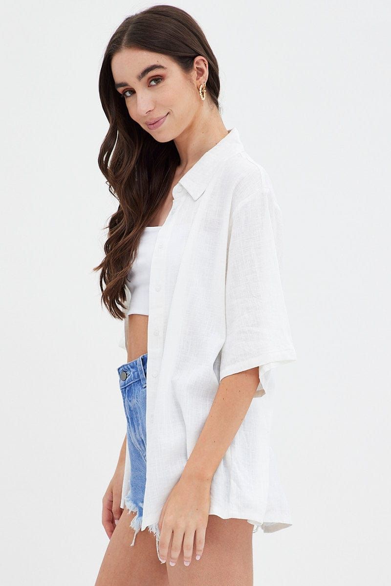 White Shirt Collar Short Sleeve sold by Ally Fashion product image thumbnail 4