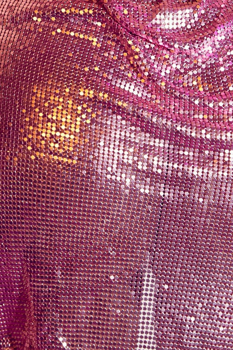 Purple Chainmail Dress Cowl Neck Mini Party Evening sold by Ally Fashion product image thumbnail 7