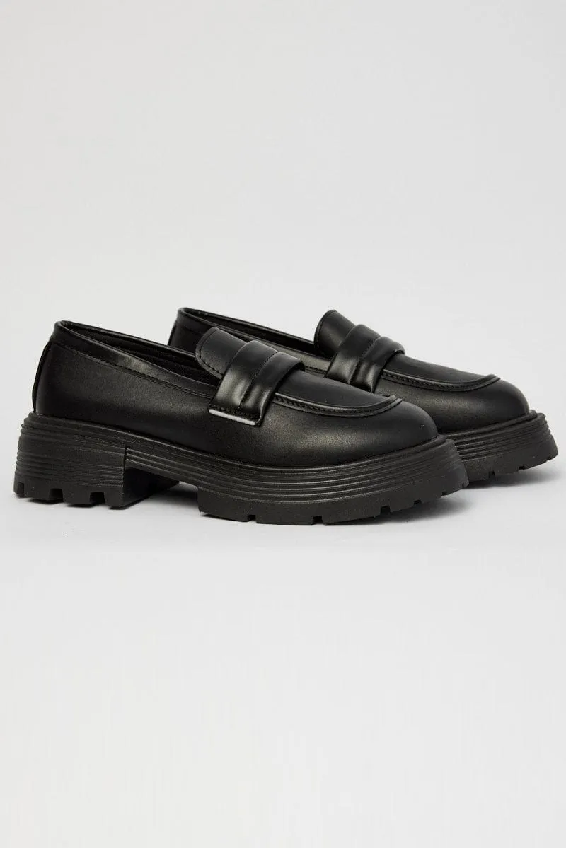 Black Chunky Loafers sold by Ally Fashion