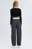 Grey Wide Leg Pants Turn Down Waist Low Rise sold by Ally Fashion