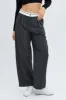 Grey Wide Leg Pants Turn Down Waist Low Rise sold by Ally Fashion
