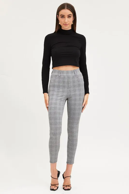 Check High Rise Leggings sold by Ally Fashion