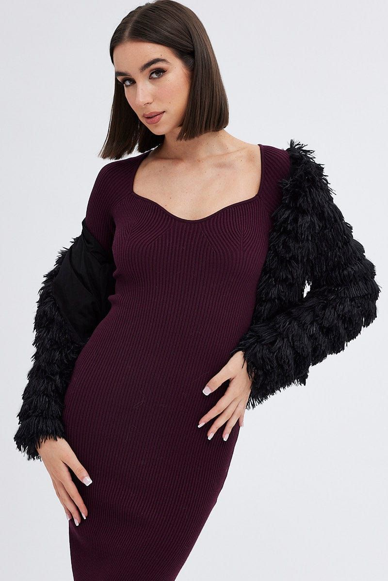 Black Shag Faux Fur Jacket sold by Ally Fashion