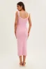 Pink Knit Dress Midi Sleeveless Contrast Binding sold by Ally Fashion