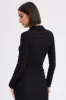 Black Crop Shirt Long Sleeve Collar Textured sold by Ally Fashion