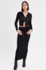 Black Crop Shirt Long Sleeve Collar Textured sold by Ally Fashion