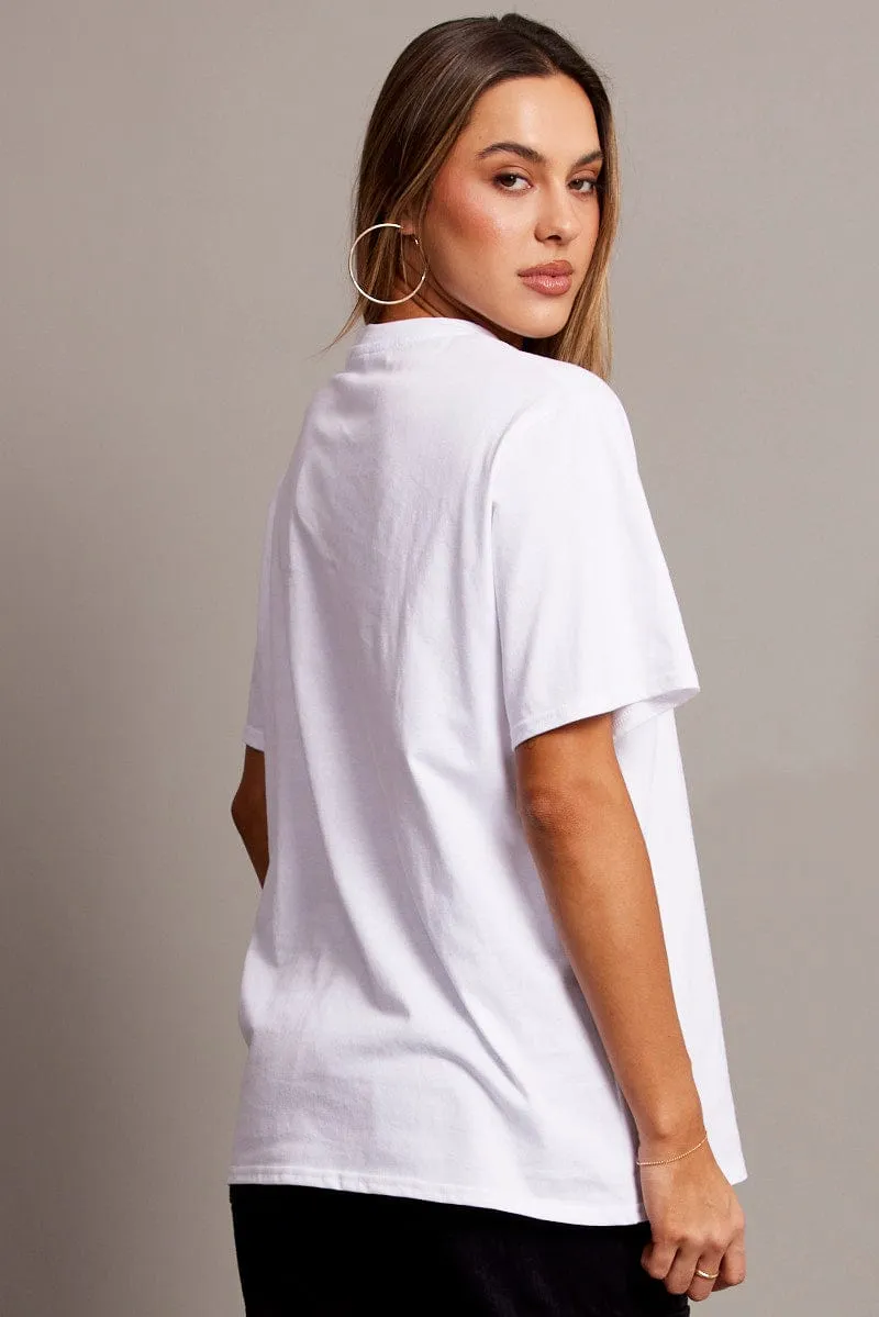 White Graphic Tee Short Sleeve sold by Ally Fashion product image thumbnail 5