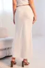 Beige Slip Skirt Midi Linen Blend sold by Ally Fashion