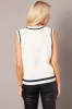 White Knit Vest Sleeveless V Neck Cable sold by Ally Fashion