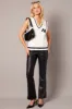 White Knit Vest Sleeveless V Neck Cable sold by Ally Fashion