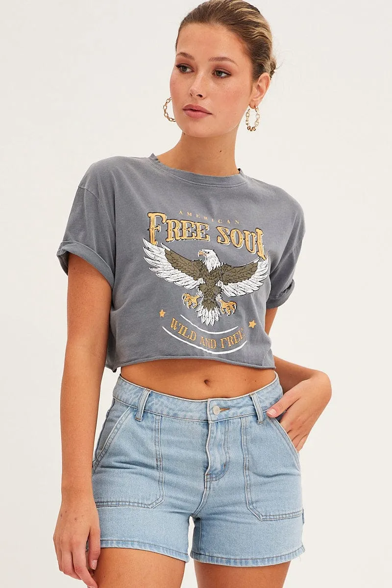 Blue Carpenter Denim Shorts High Rise sold by Ally Fashion