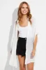 White Short Sleeve Shirt Collared Longline sold by Ally Fashion