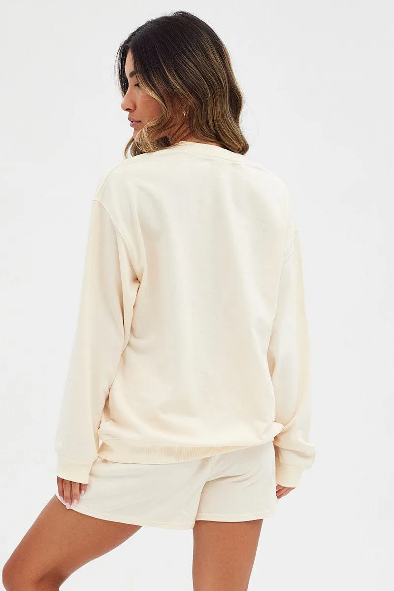 Cream Graphic Sweater Long Sleeve Paris Print sold by Ally Fashion product image thumbnail 5