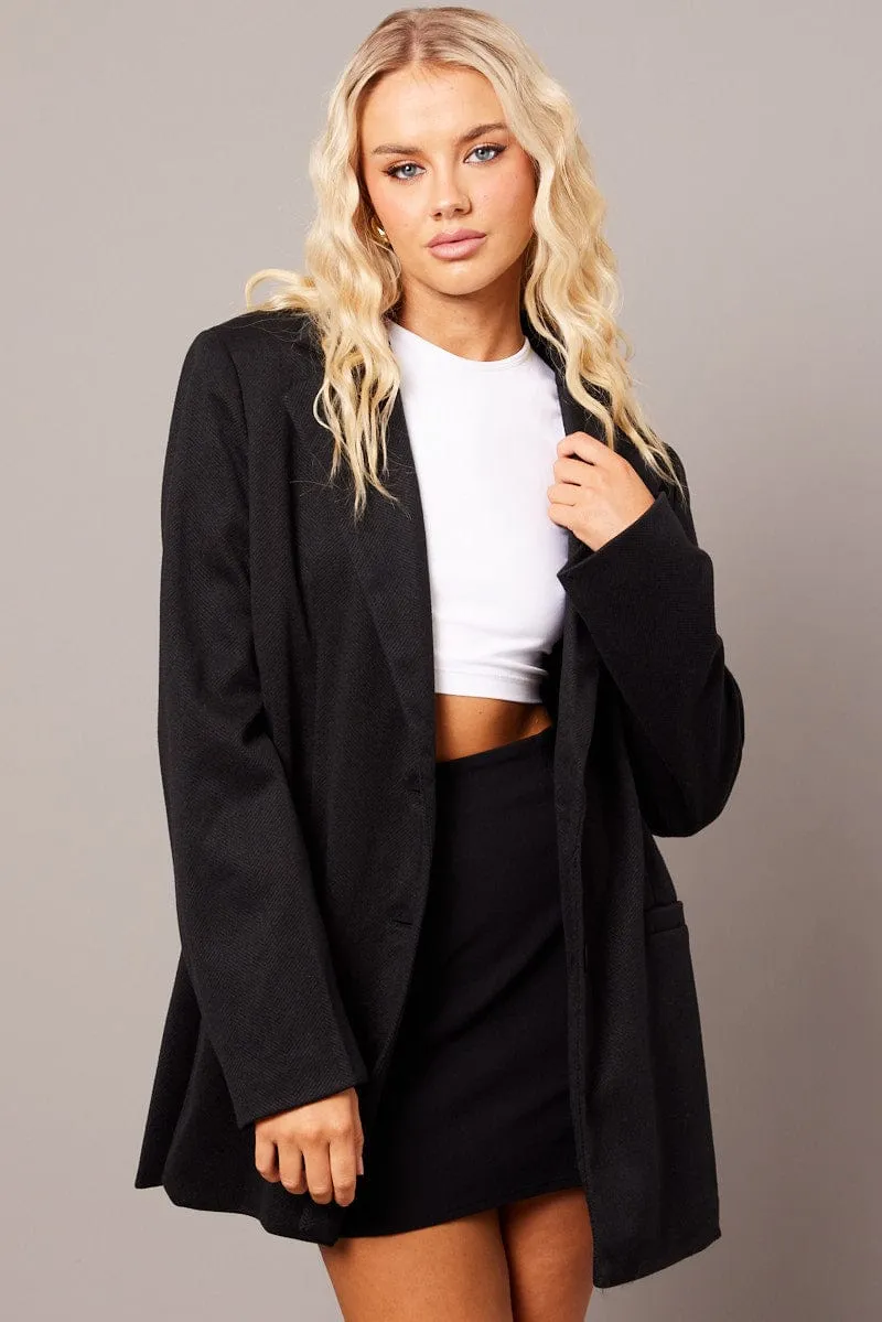 Black Oversized Blazer Long Sleeve sold by Ally Fashion product image thumbnail 2