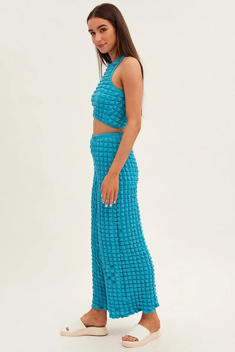 Blue Wide Leg Pants sold by Ally Fashion product image thumbnail 4