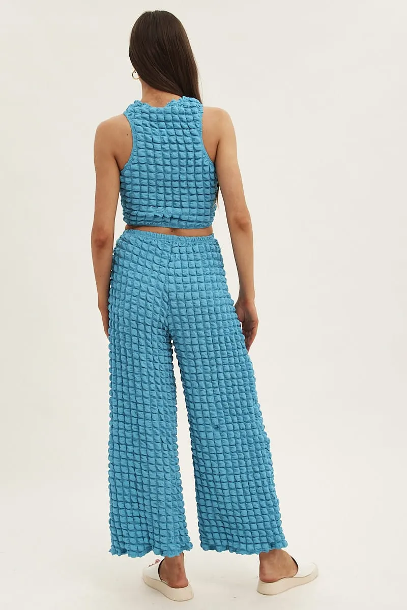 Blue Wide Leg Pants sold by Ally Fashion product image thumbnail 5