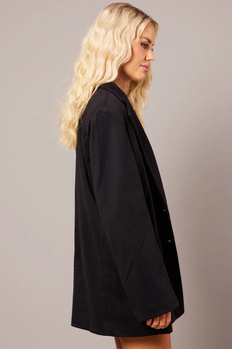 Black Oversized Blazer Long Sleeve sold by Ally Fashion product image thumbnail 4