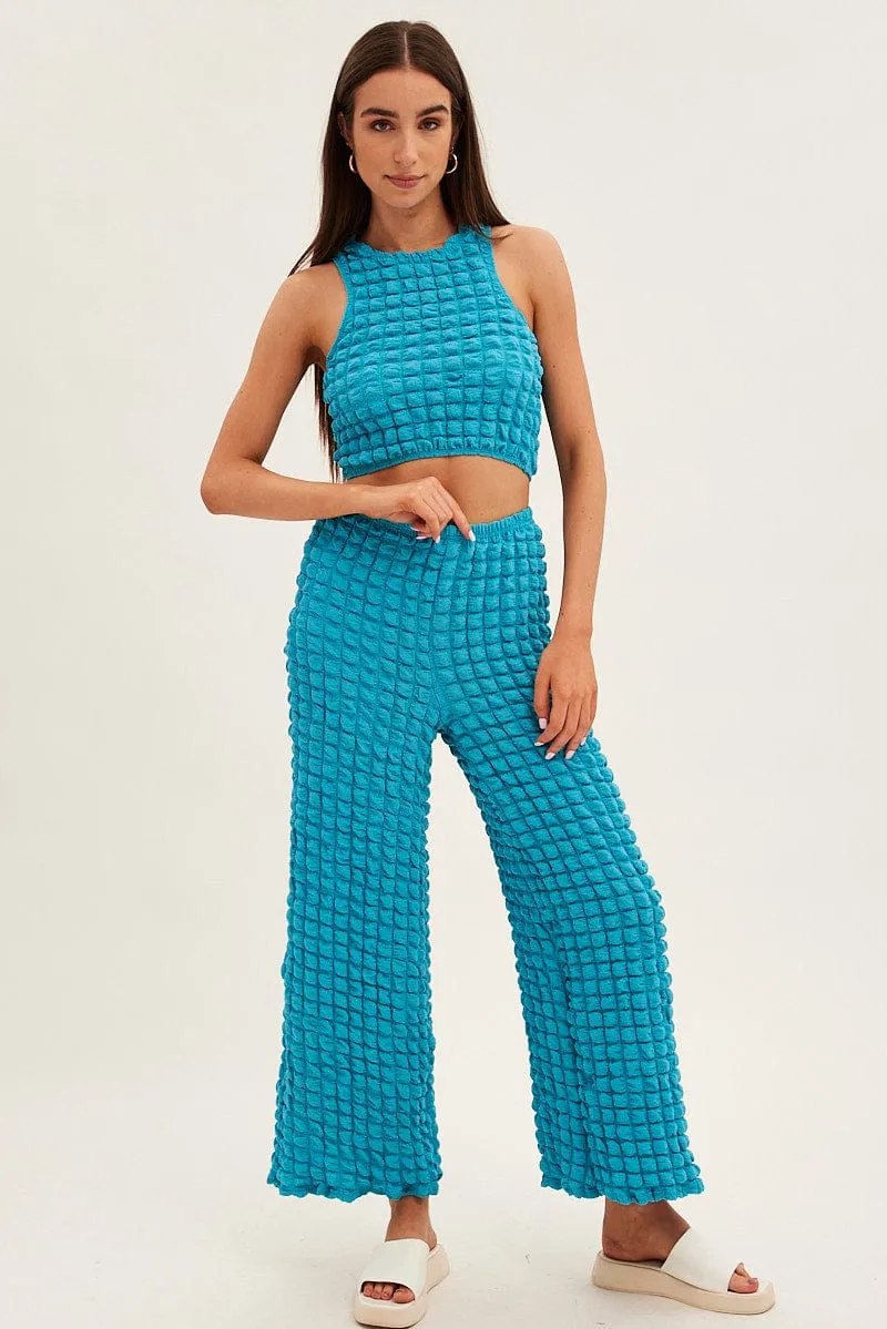 Blue Wide Leg Pants sold by Ally Fashion product image thumbnail 3