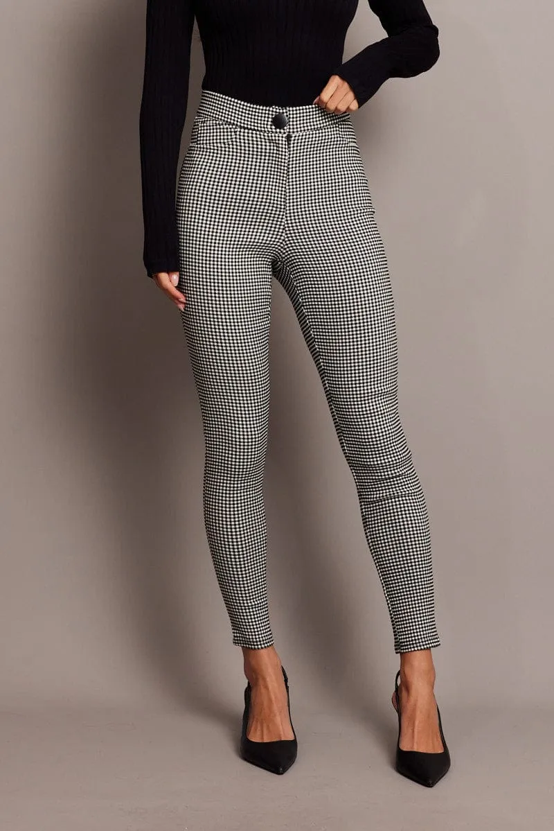 Black Check Leggings High Rise sold by Ally Fashion product image thumbnail 2