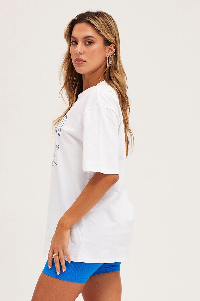 White Short Sleeve Cotton Graphic Tee sold by Ally Fashion product image thumbnail 4