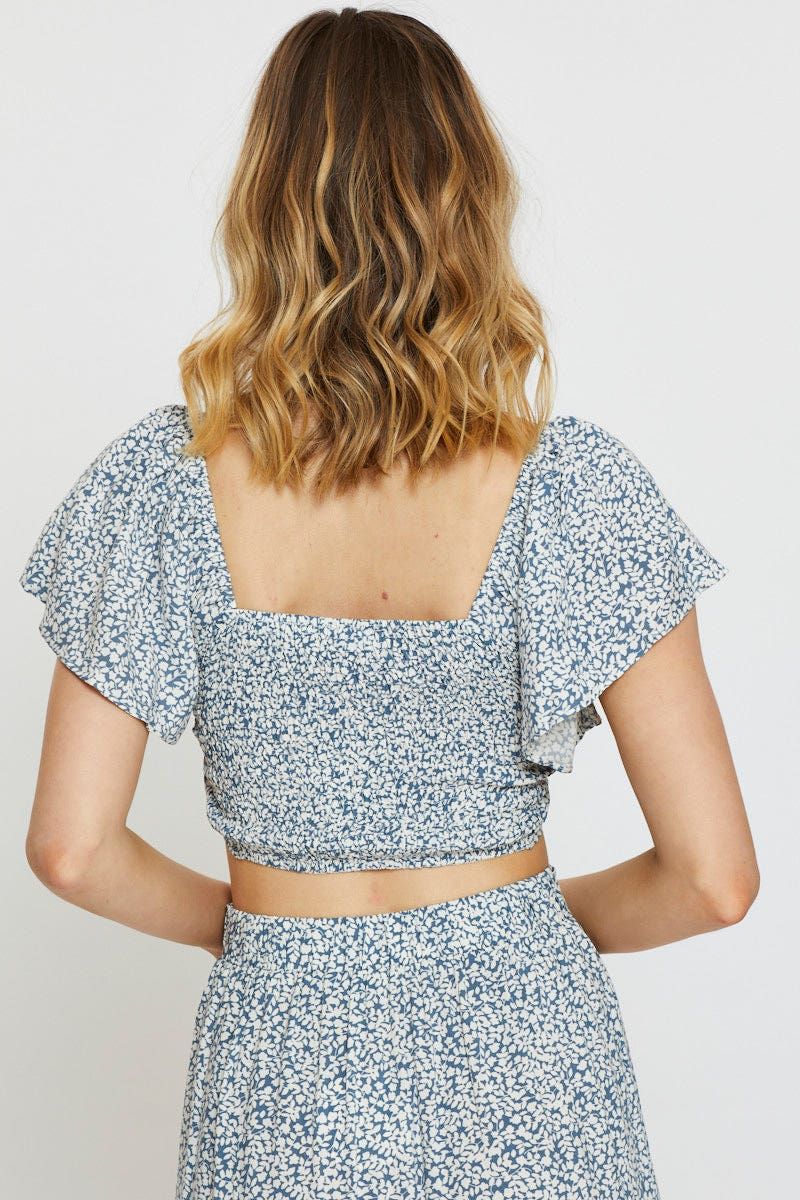 Ditsy Print Crop Top Short Sleeve sold by Ally Fashion product image thumbnail 5