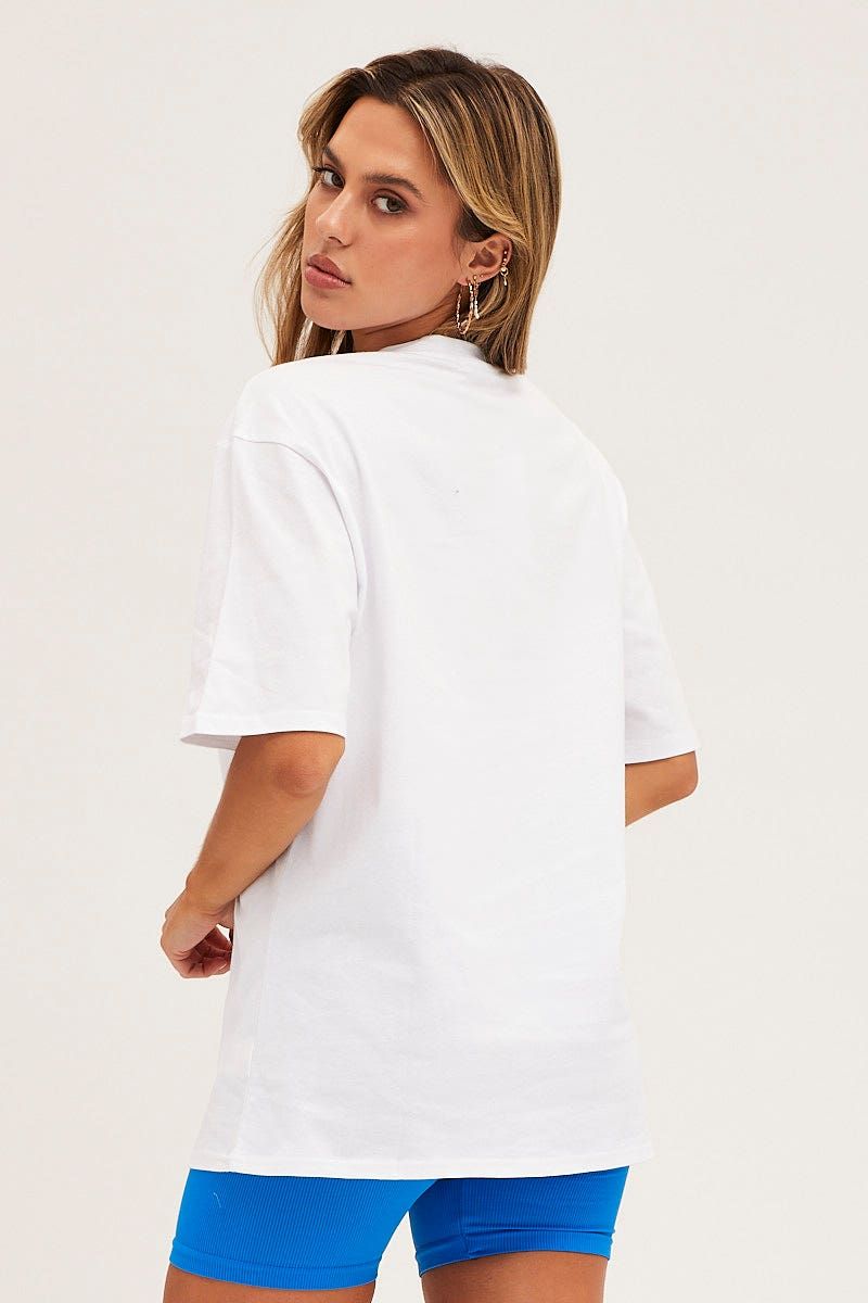 White Short Sleeve Cotton Graphic Tee sold by Ally Fashion product image thumbnail 5