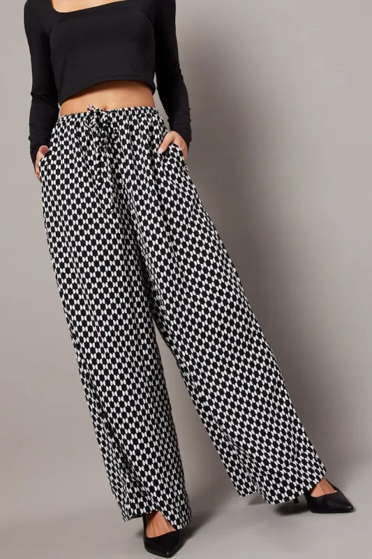 Multi Geo Wide Leg Pants High Rise sold by Ally Fashion