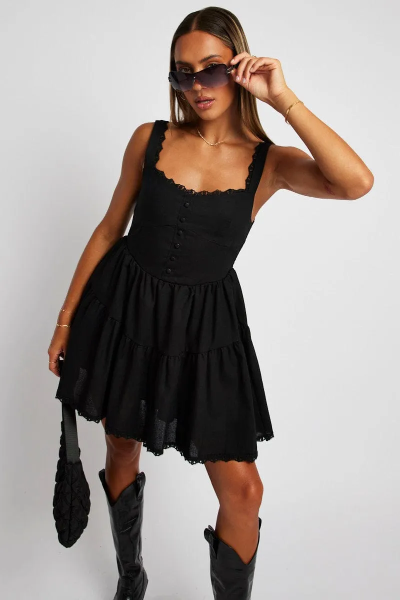 Black Fit And Flare Dress Mini sold by Ally Fashion