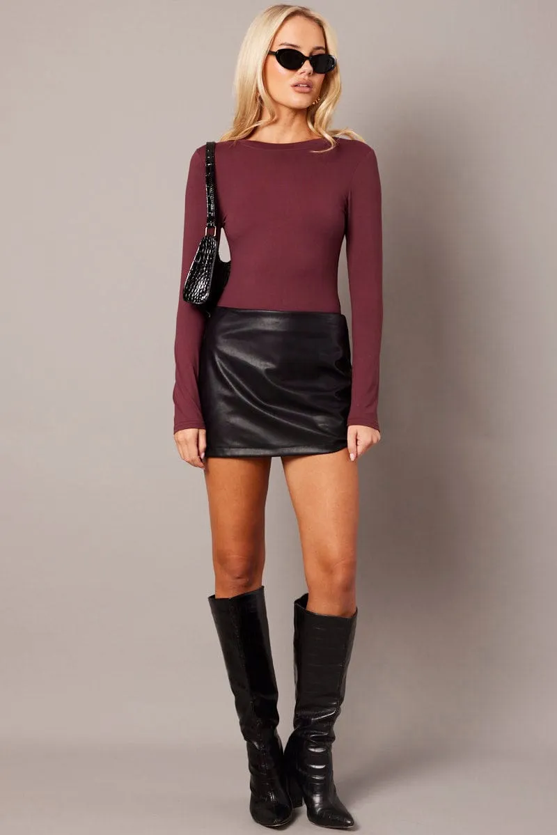 Red Supersoft Bodysuit Long Sleeve sold by Ally Fashion product image thumbnail 2