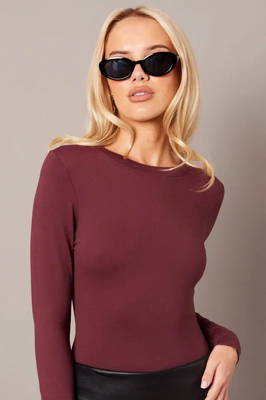 Red Supersoft Bodysuit Long Sleeve sold by Ally Fashion