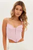 Pink Corset Singlet Sleeveless Sweetheart Neck sold by Ally Fashion