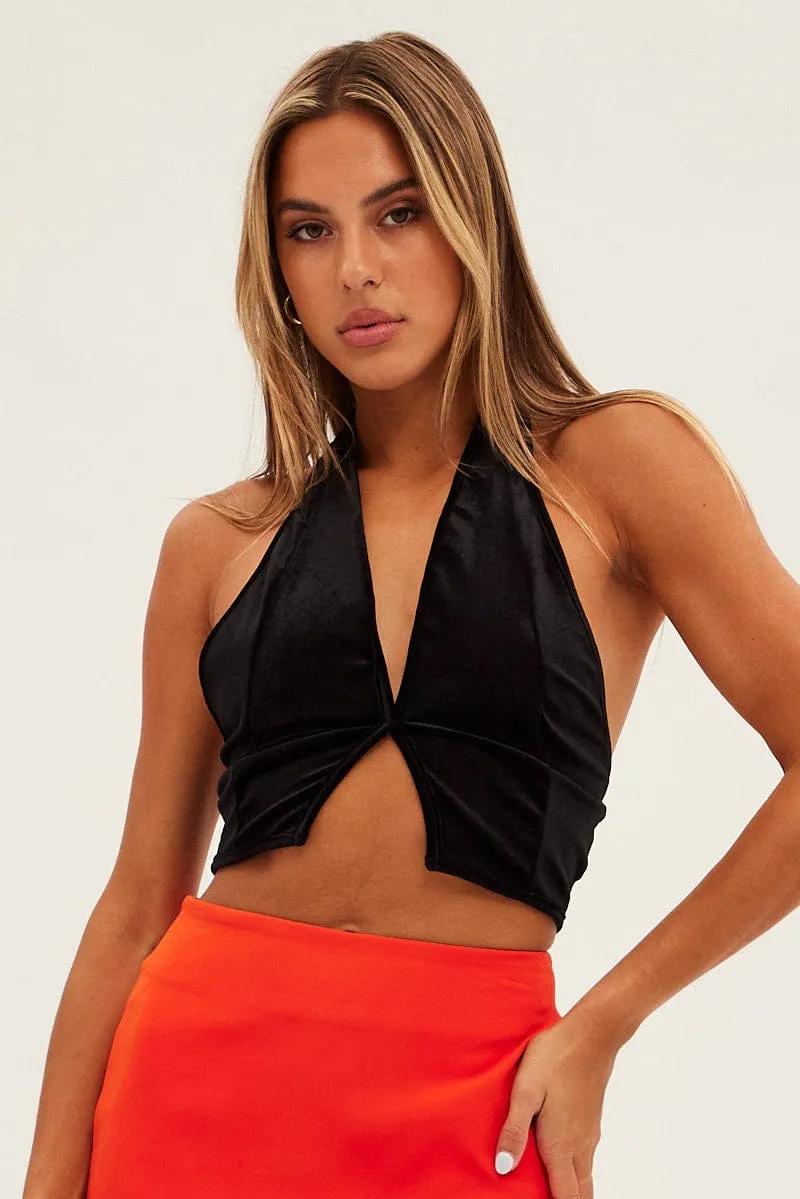 Black Halter Top sold by Ally Fashion product image thumbnail 3
