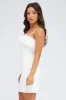 White Faux Feather Trim Bodycon Strappy Mini Dress sold by Ally Fashion