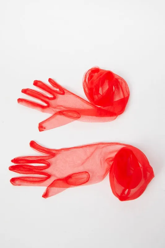Red Mesh Gloves sold by Ally Fashion