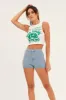 Blue Denim Shorts High Rise Skinny sold by Ally Fashion