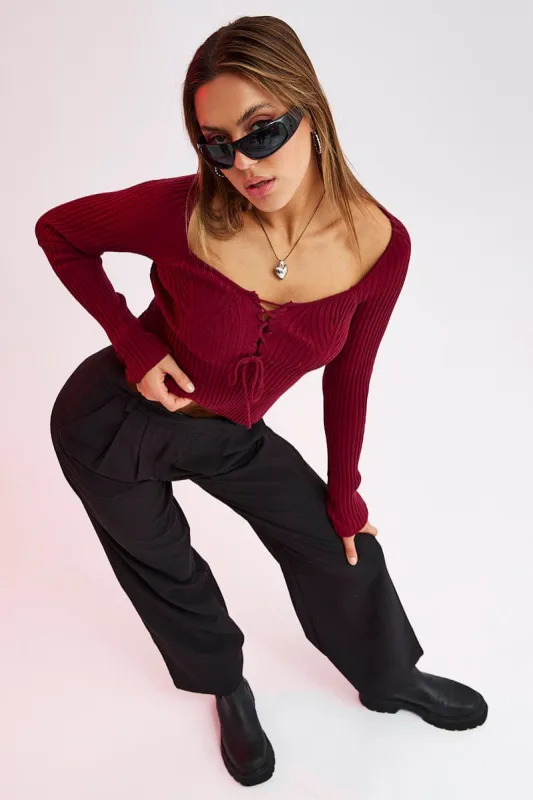 Black Wide Leg Pants Mid Rise sold by Ally Fashion