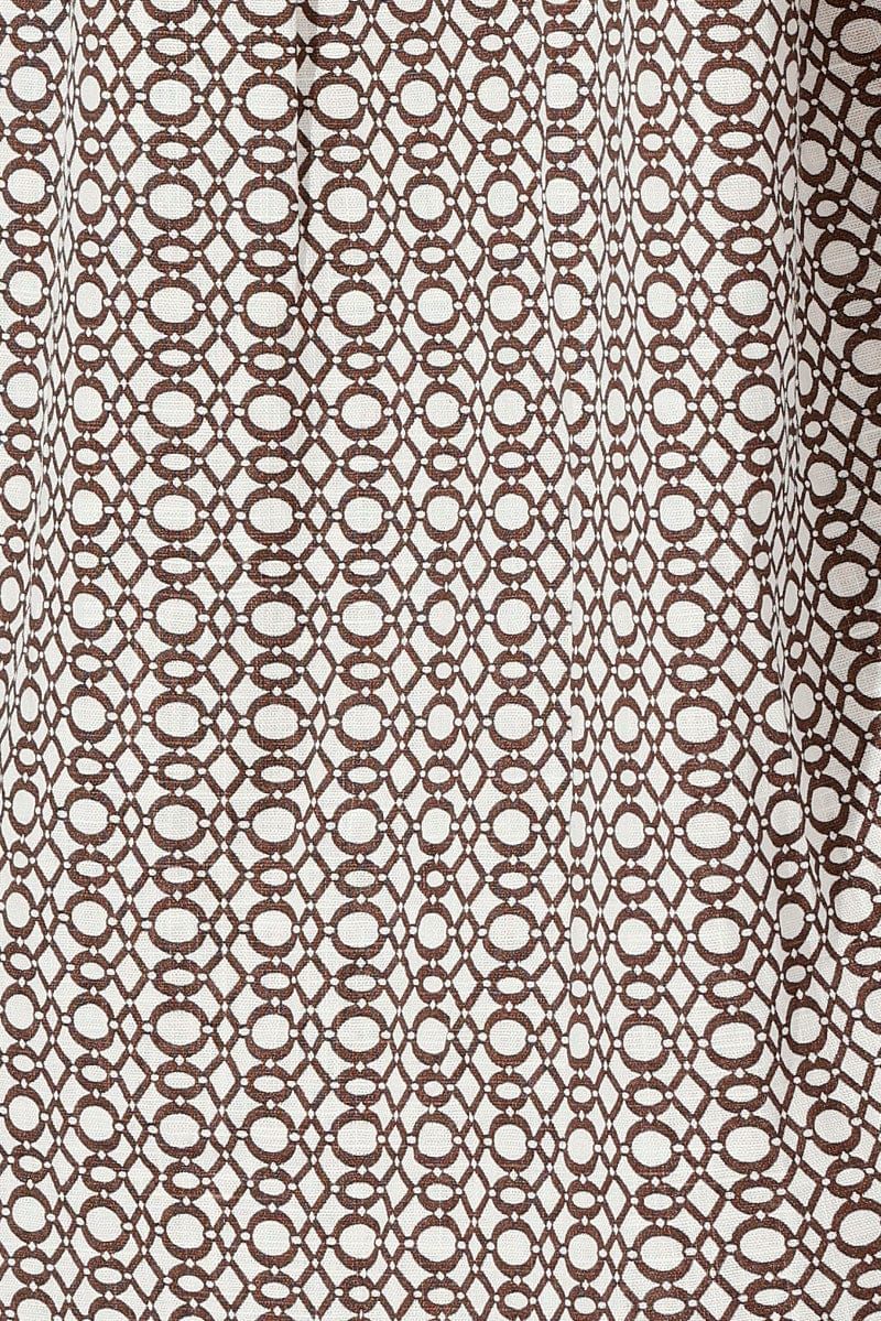 Brown Geo Linen Shirt Short Sleeve sold by Ally Fashion product image thumbnail 6