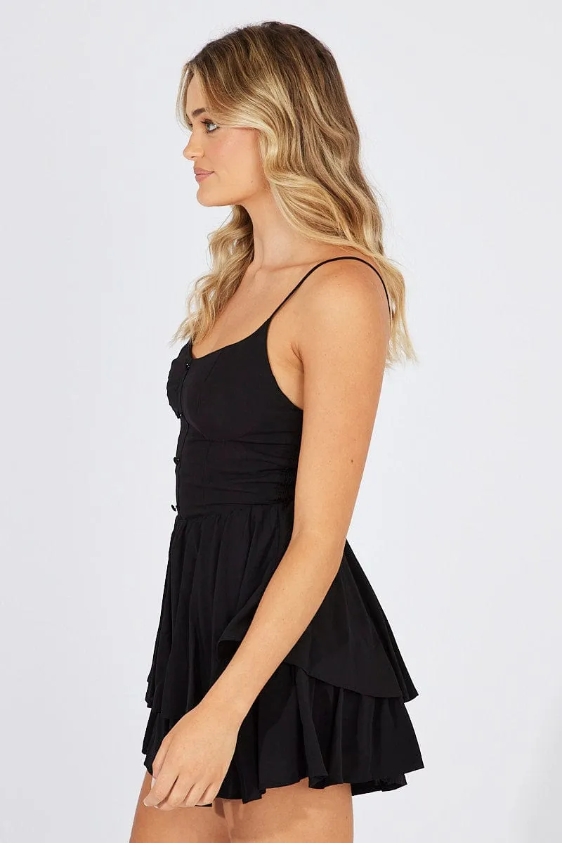 Black Playsuit Corset Detail Mini sold by Ally Fashion product image thumbnail 4