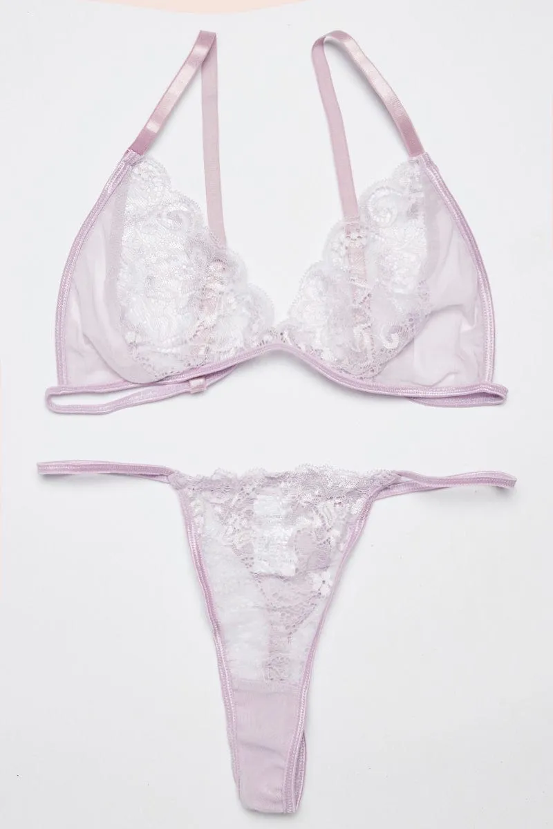 Purple Lace Lingerie Set sold by Ally Fashion