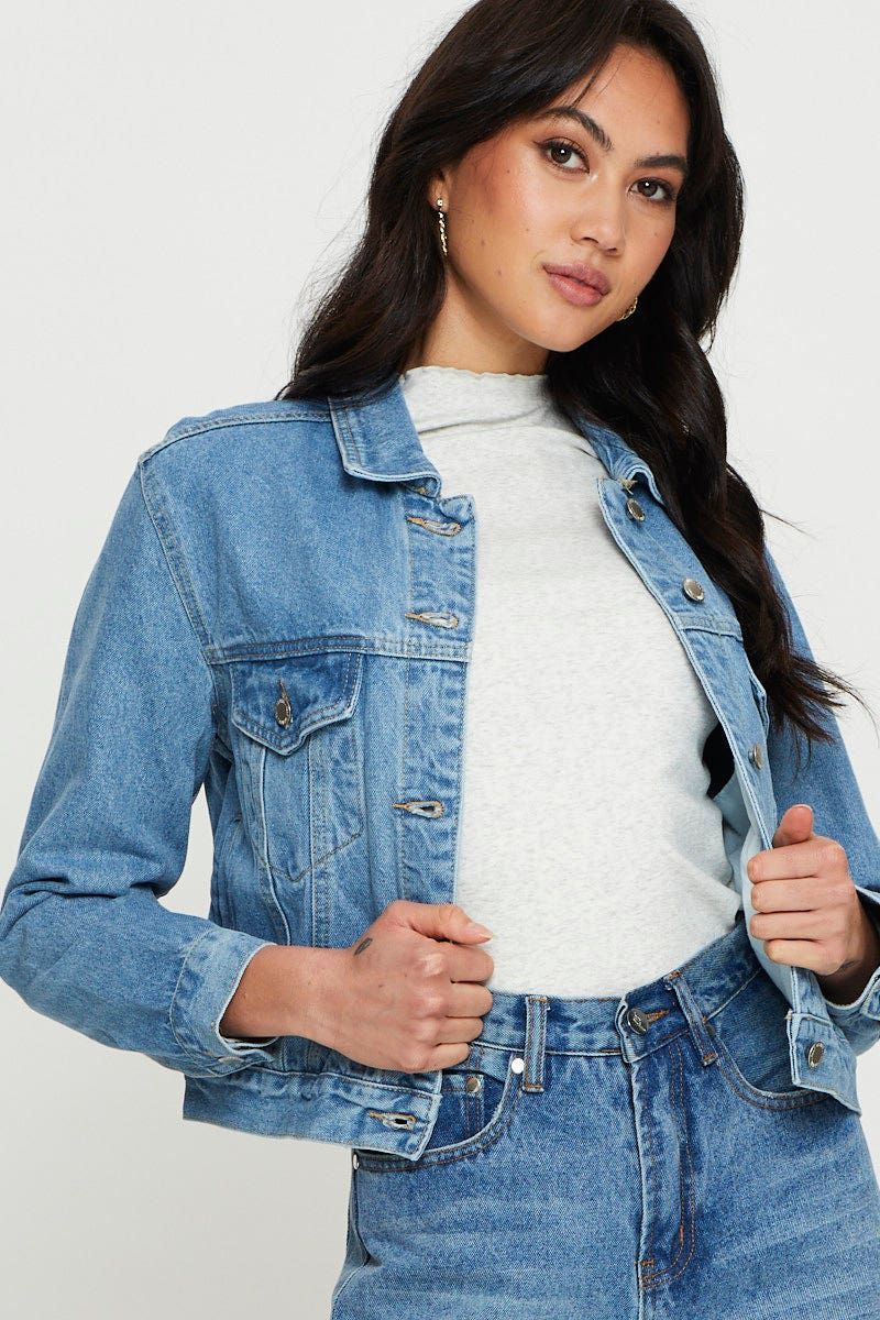Blue Demin Jacket Long Sleeve sold by Ally Fashion product image thumbnail 5