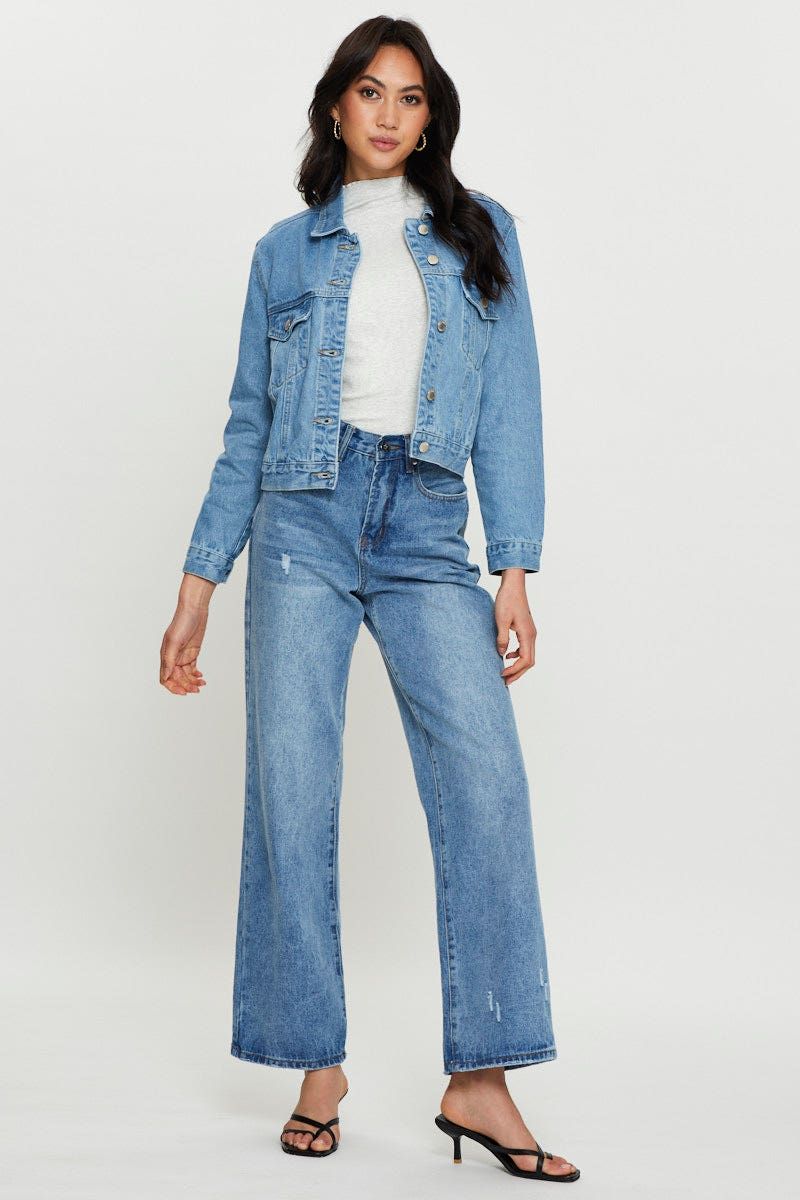 Blue Demin Jacket Long Sleeve sold by Ally Fashion product image thumbnail 2