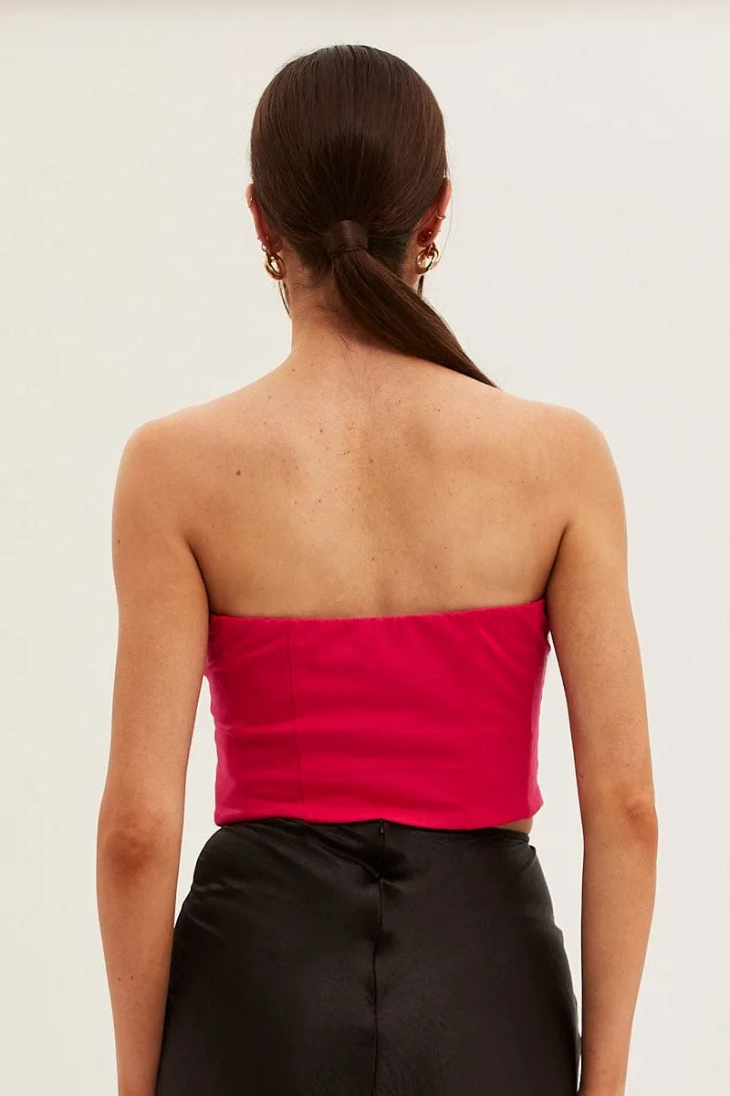 Pink Corset Bandeau Crop Top sold by Ally Fashion product image thumbnail 5