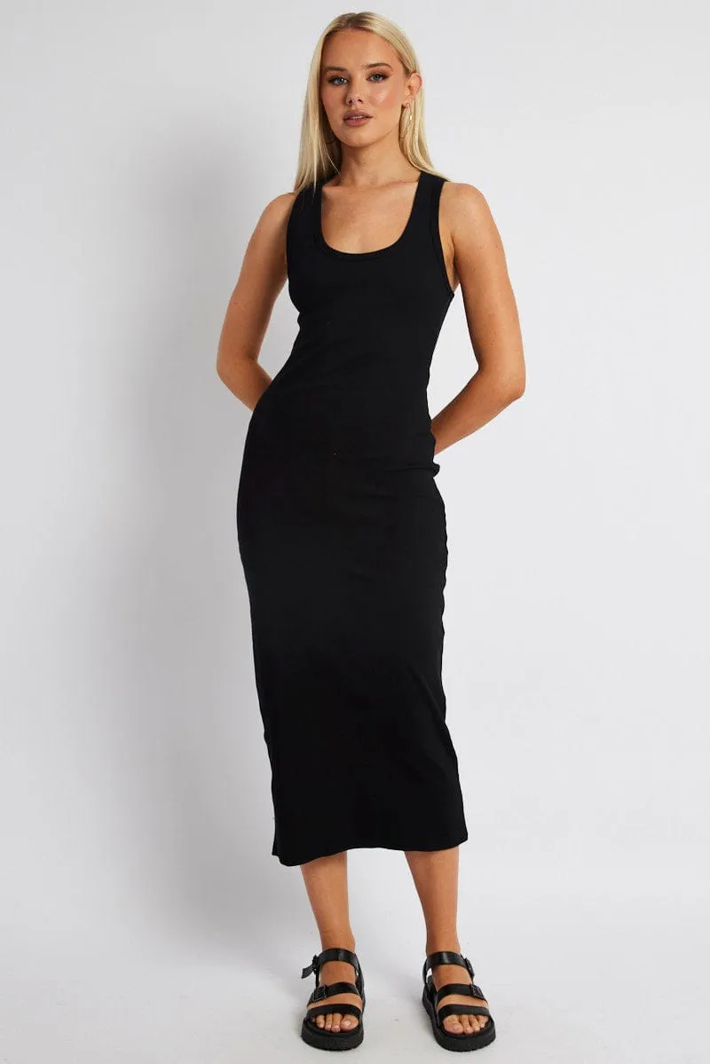 Black Bodycon Dress Sleeveless Midi Rib sold by Ally Fashion product image thumbnail 2