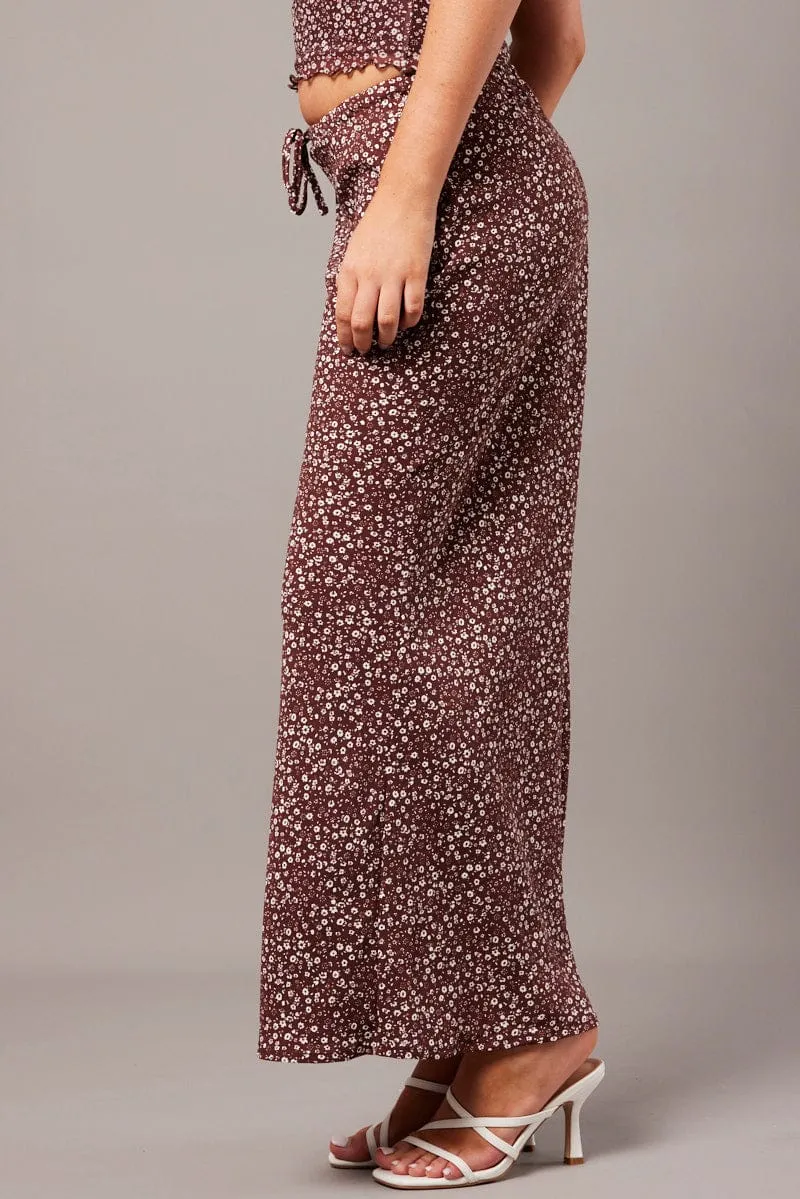 Brown Ditsy Slip Skirt Maxi sold by Ally Fashion product image thumbnail 4