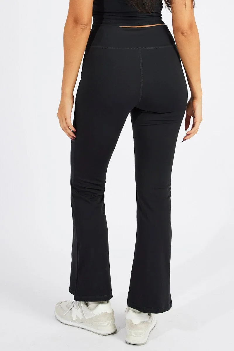 Black Flare Pants High Rise Supersoft Leggings sold by Ally Fashion product image thumbnail 5