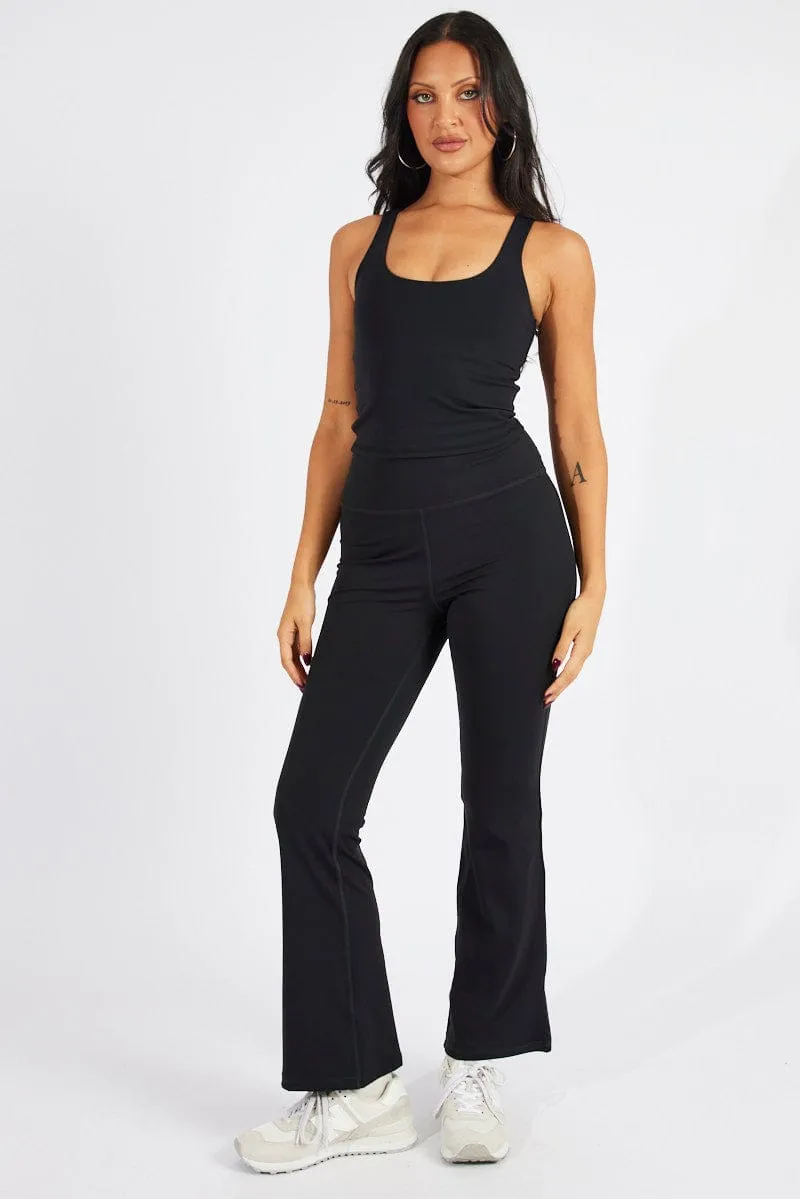 Black Flare Pants High Rise Supersoft Leggings sold by Ally Fashion product image thumbnail 3