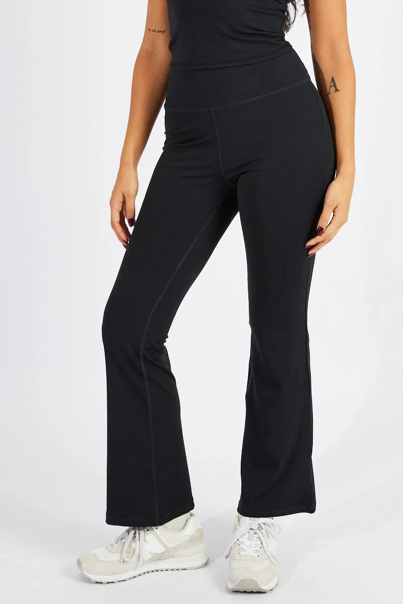 Black Flare Pants High Rise Supersoft Leggings sold by Ally Fashion product image thumbnail 4